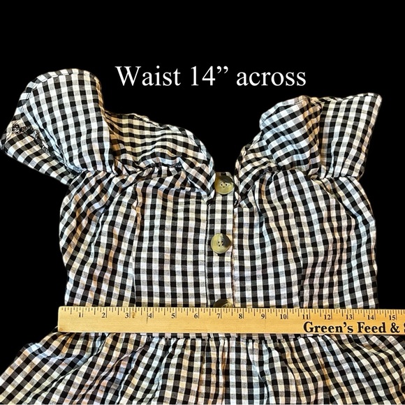 NEW ASOS DESIGN Bandaeau Tiered Mini Sundress in Mono Gingham. Size 4 - Picture 11 of 16